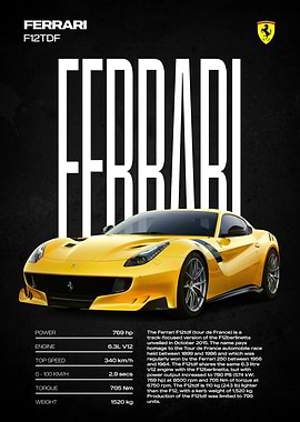 Ferrari F12tdf Poster