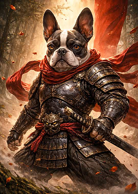 Samurai French Bulldog Warrior