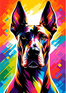 Colorful Great Dane Portrait