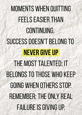 Never Give Up Motivational Quote