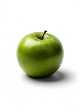 Green Apple on White Background