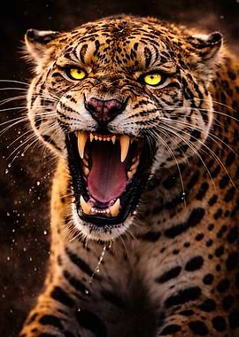 Fierce Jaguar Roaring