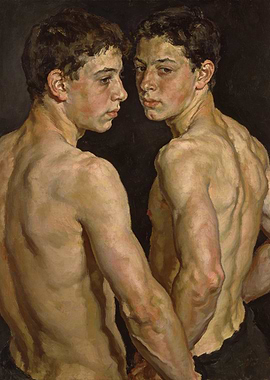 Two young men portrait