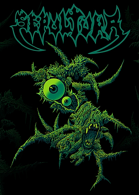 Sepultura Band Logo with Monster Art