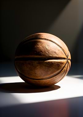 Vintage Basketball in Dramatic Light