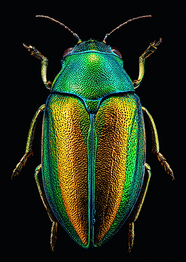 Iridescent Jewel Beetle Macro Photography