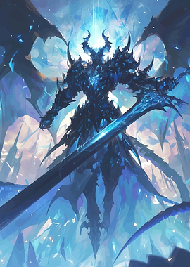 Dark Knight with Glowing Sword