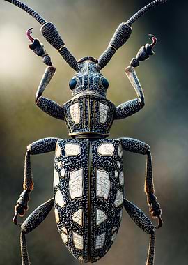 Detailed Longhorn Beetle Macro Photography