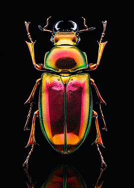Iridescent Jewel Stag Beetle Macro Photography