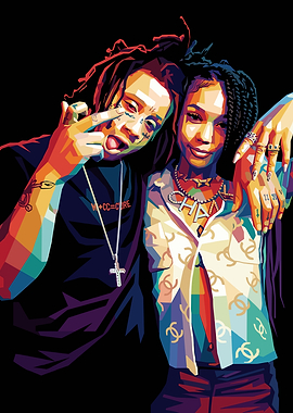 Trippie Redd and Coi Leray Pop Art