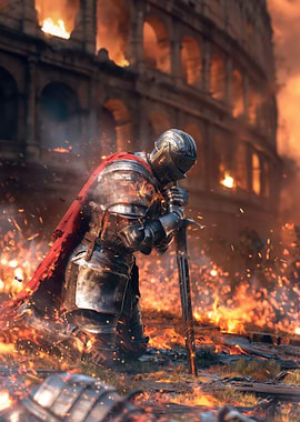 Knight in Burning Ruins