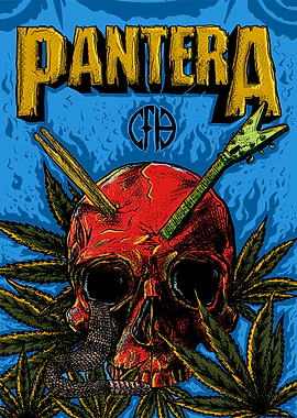 Pantera Skull and Snake Art