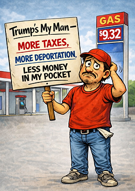Trump Man Protests High Gas Prices and Taxes