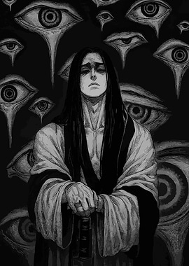 Man Surrounded by Eyes