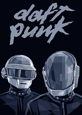 Daft Punk Robots and Logo