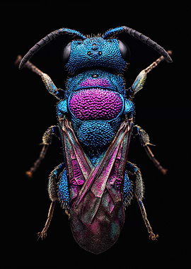 Iridescent Cuckoo Wasp Macro Photography