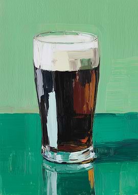 Glass of Dark Beer with Foam