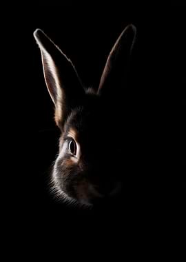 Dark Portrait of a Rabbit