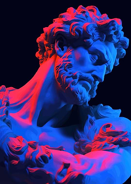 Sculpture with Neon Lighting