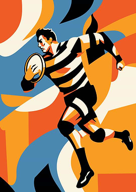 Rugby Player in Motion