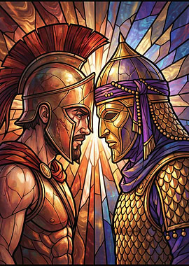 Two warriors facing each other