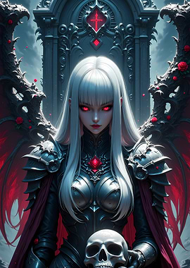Gothic Vampire Queen with Skull