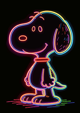 Snoopy Neon Outline