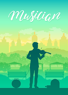 Musician in a City Park