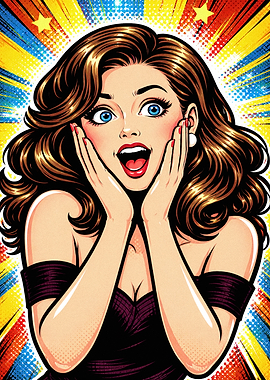 Surprised Pop Art Woman