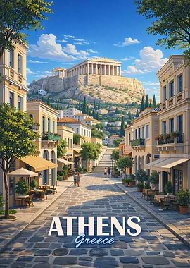 Athens Greece Acropolis Street View