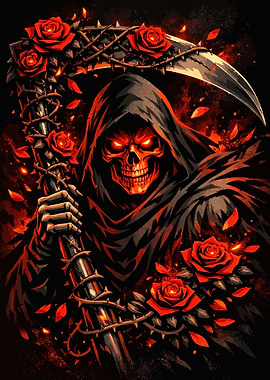 Grim Reaper with Roses