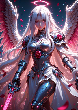 Angel Warrior with Pink Wings