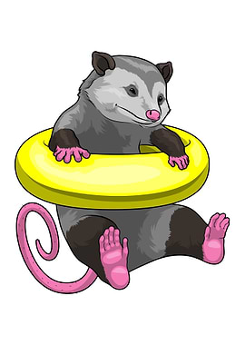 Opossum Swimming Lifebuoy