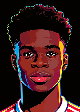 Bukayo Saka Pop Art Portrait