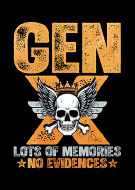 Gen X Skull with Wings and Crown