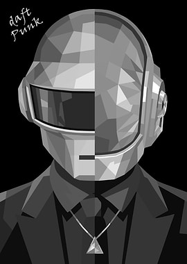 Daft Punk Geometric Portrait