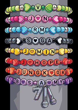BTS Member Bracelets with Charms