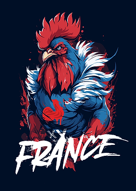 France Rooster with Text