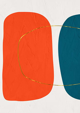 Abstract Geometric Shapes with Gold Accent