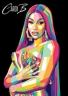 Cardi B Pop Art Portrait