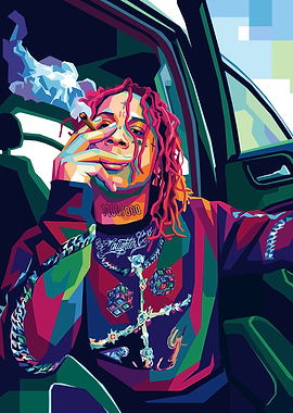 Trippie Redd in a Car