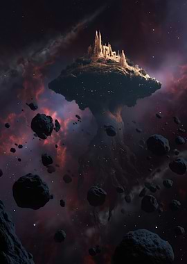 Floating Castle in Nebula