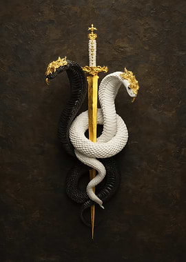 Yin Yang Snakes and Sword