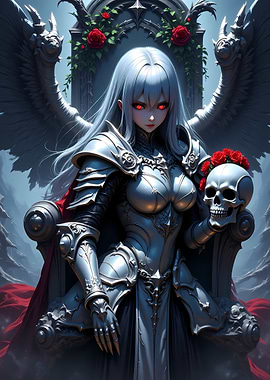 Gothic Knight with Skull and Roses