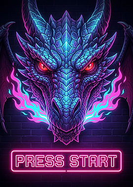 Neon Dragon Press Start