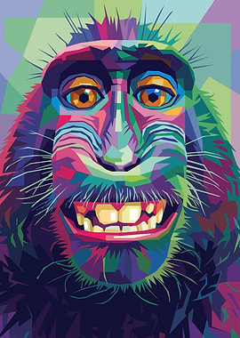 Colorful Monkey Portrait