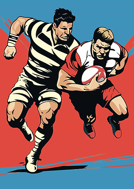 Rugby Players in Action