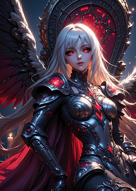 Dark Angel Warrior with Red Eyes