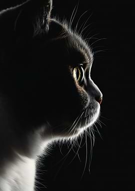 Close-up Profile of a Cat