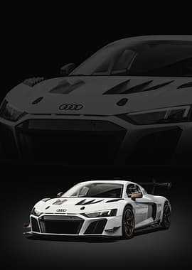 White Audi R8 GT Race Car
